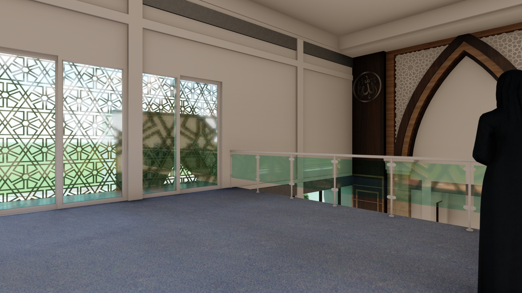 Rancangan interior lantai atas Masjid Al-Muawanah